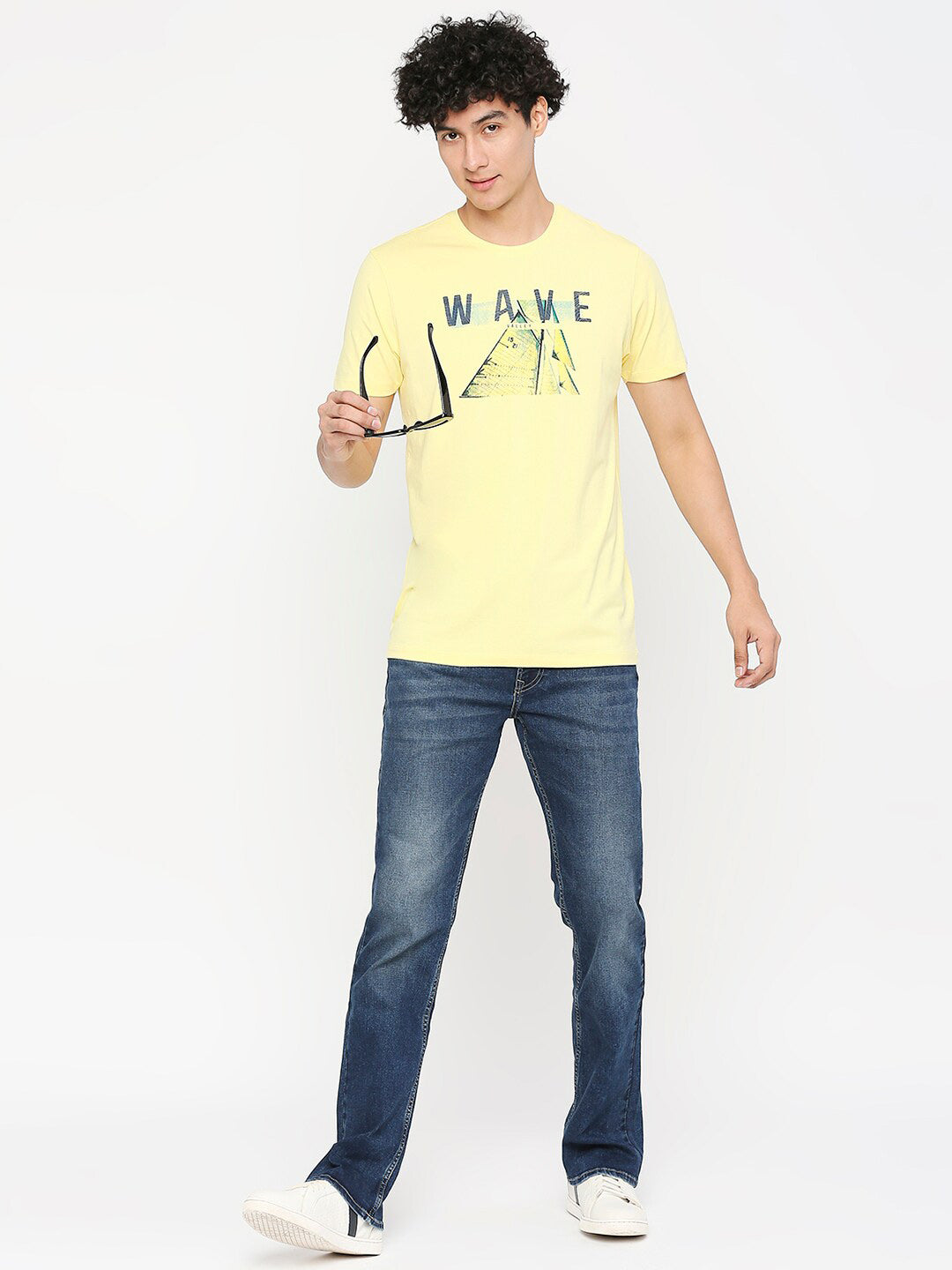 SPYKAR Typography Printed Cotton Slim Fit T-shirt