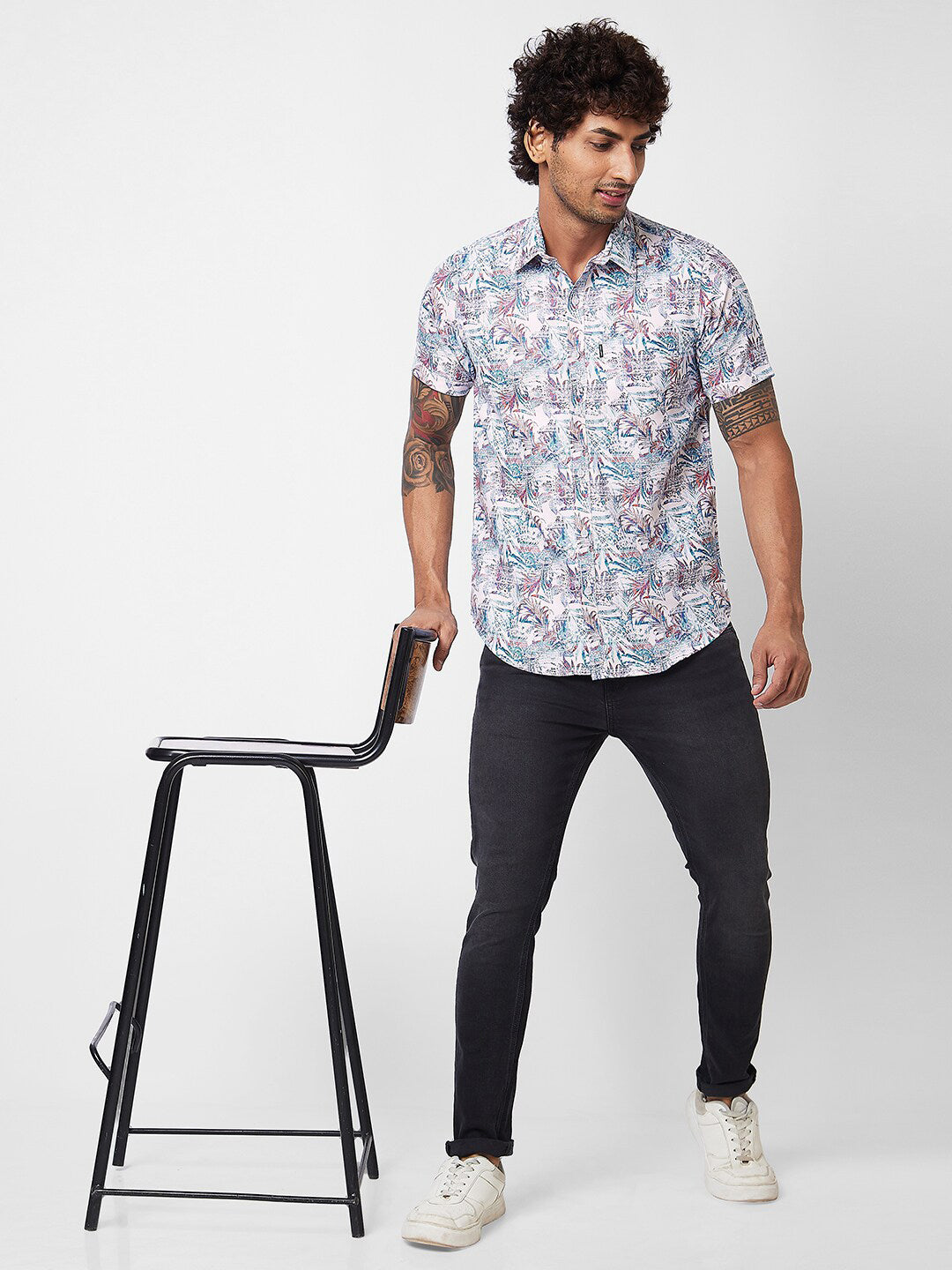 SPYKAR Floral Printed Cotton Opaque Casual Shirt
