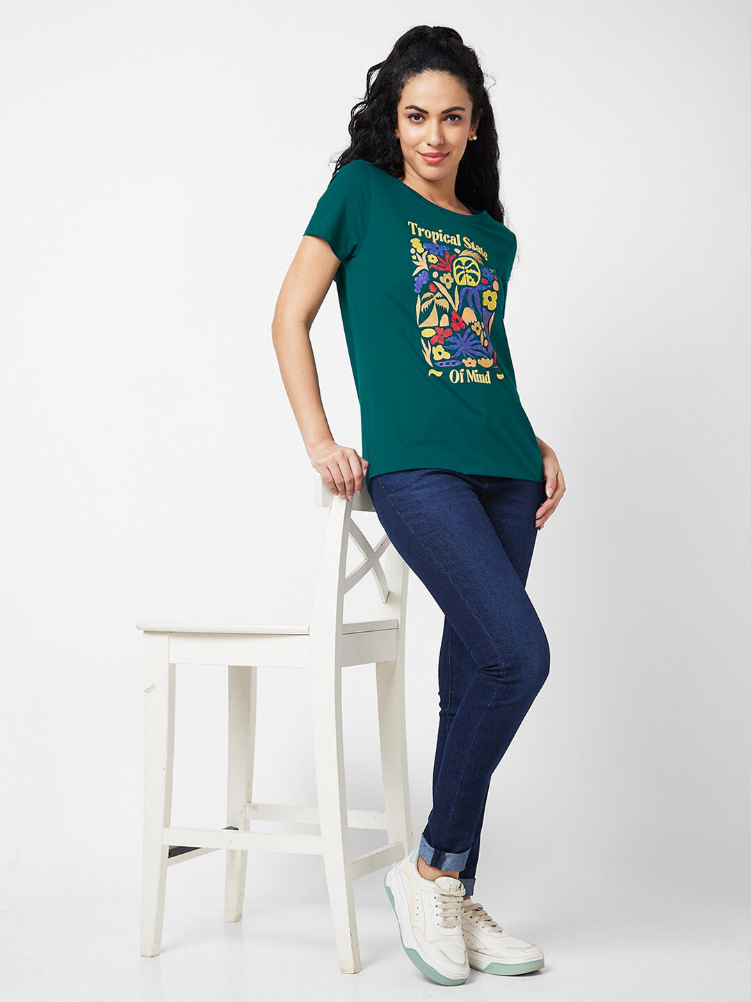 SPYKAR Round Neck Printed Ethnic T-shirt