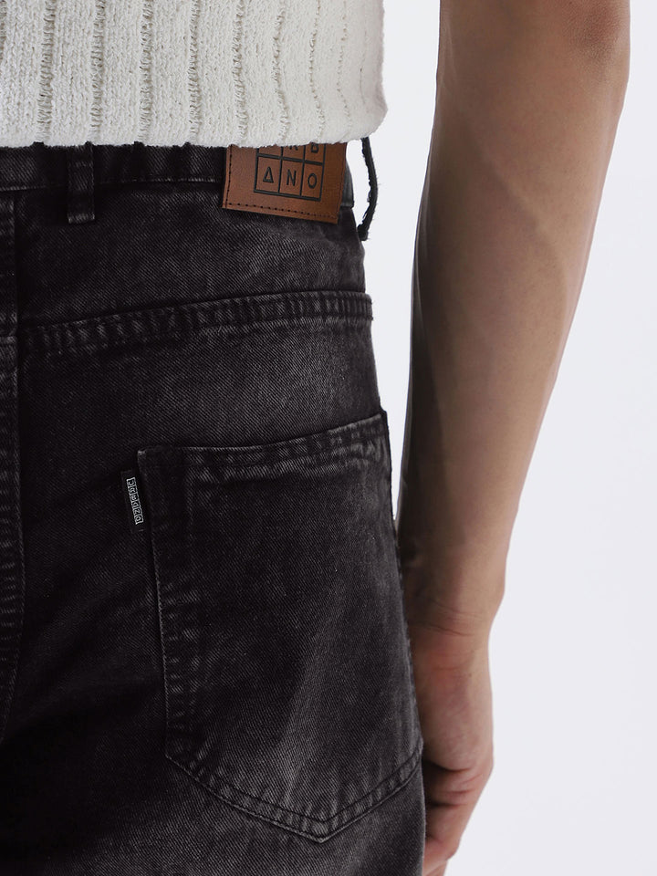 Urbano Fashion Baggy Fit Cut and Sew Panelled Jeans