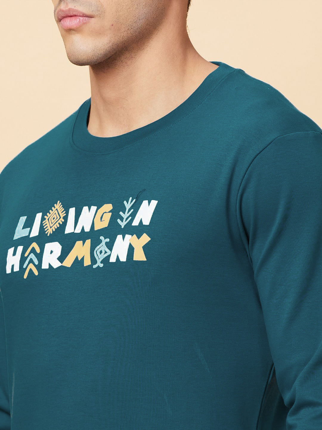 Being Human Pure Cotton Typography Printed Applique T-shirt