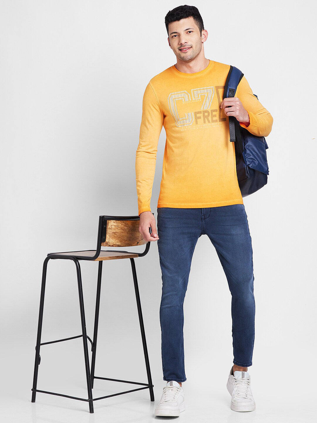 Being Human Typography Printed Round Neck Long Sleeves Regular T-shirt