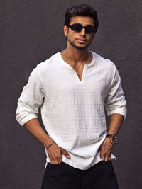 Powerlook Men Self Design Mandarin Collar Kurta