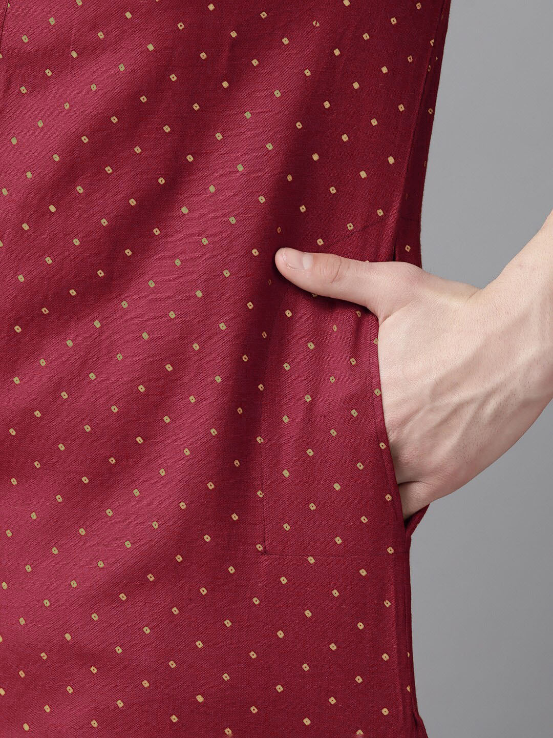 See Designs Bandhani Printed Band Collar Straight Kurta