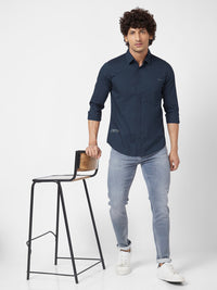 SPYKAR Classic Vertical Striped Cotton Linen Shirt