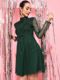 STREET 9 Women Stunning Green Solid Dress