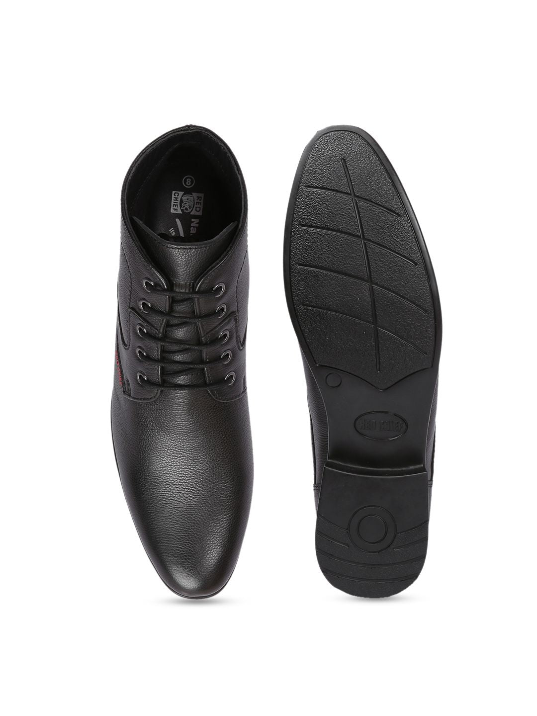 Red Chief Men Black Formal Leather Boots