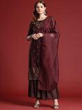 Anouk Ethnic Motifs Printed Kurta Set With Dupatta
