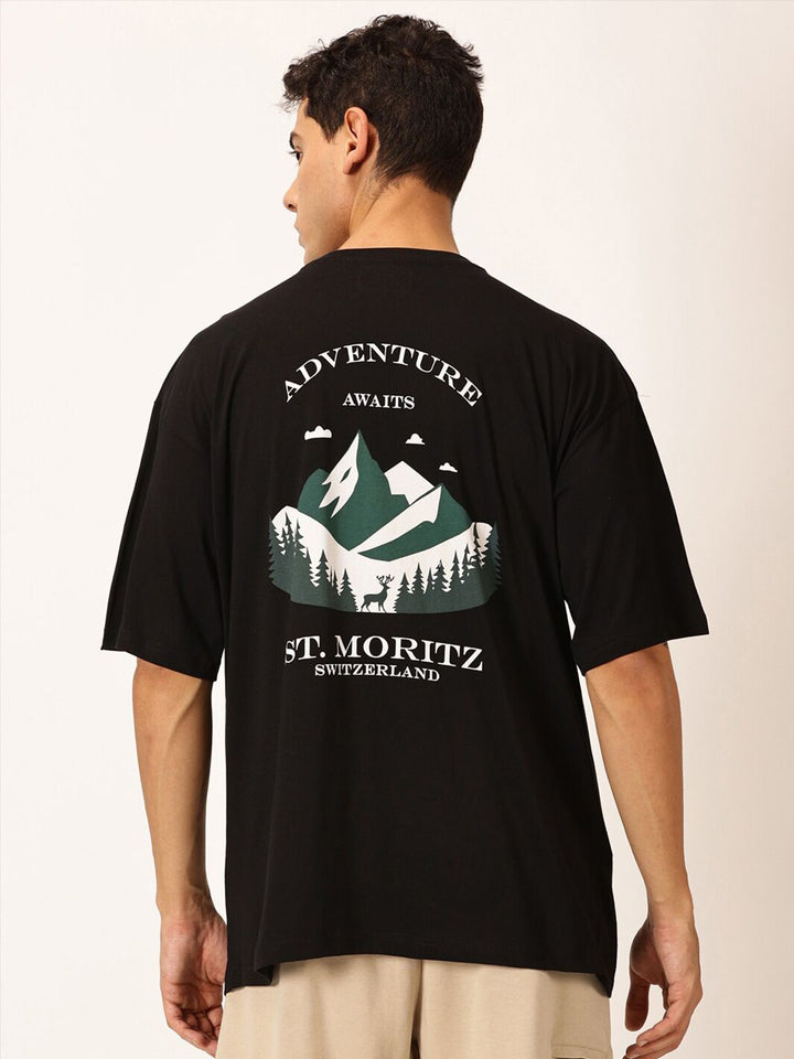 Thomas Scott Round Neck Typography Printed Cotton Oversized T-shirt