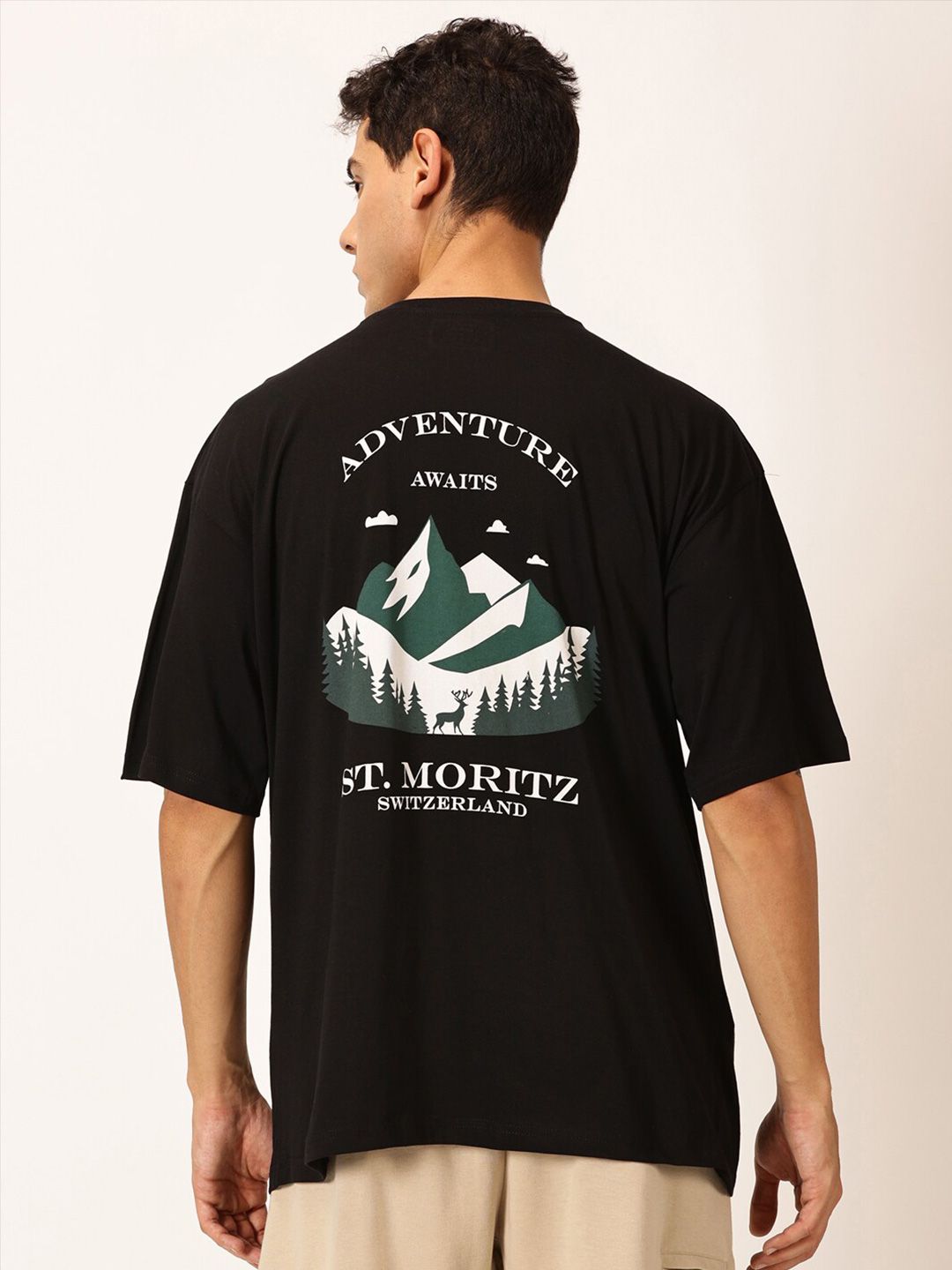 Thomas Scott Round Neck Typography Printed Cotton Oversized T-shirt