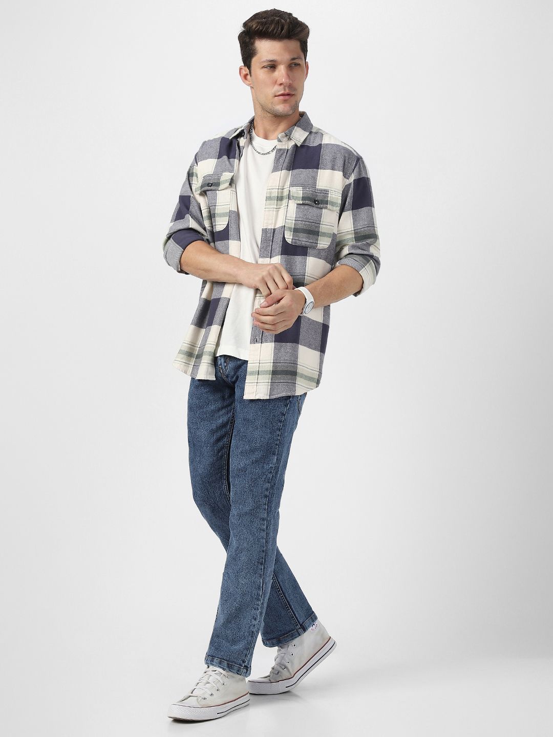 Urbano Fashion Men Bootcut Heavy Fade Clean Look Stretchable Jeans