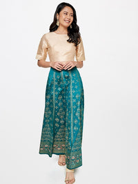 Global Desi Printed Maxi Flared Skirt
