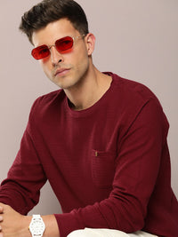 DILLINGER Men Waffle Structure Self Design Pockets T-shirt