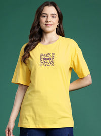 DressBerry Women Printed Pure Cotton T-shirt