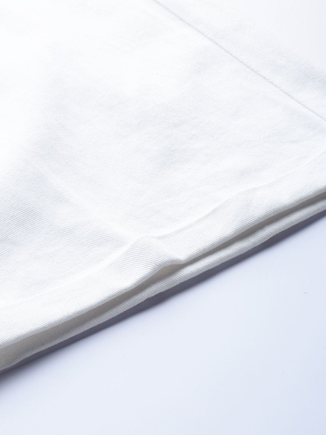 SASSAFRAS Women White Twill Parallel Trousers