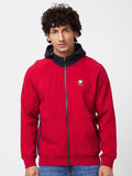 SPYKAR Cotton Hooded Front-Open Sweatshirt