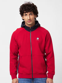 SPYKAR Cotton Hooded Front-Open Sweatshirt