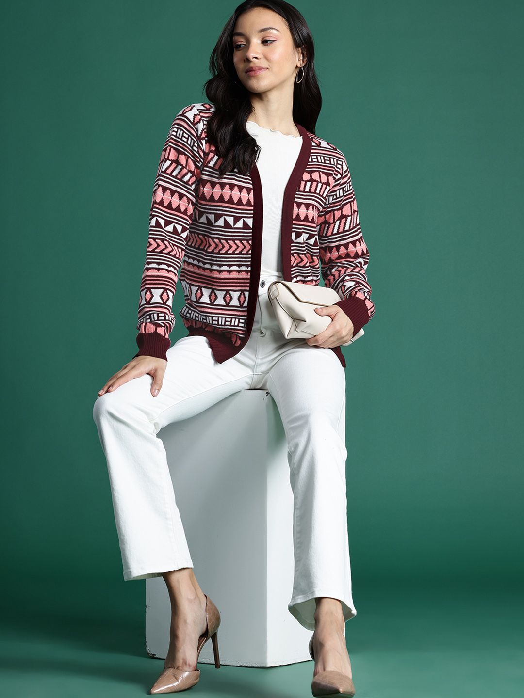 DressBerry Self Designed Front Open Sweater