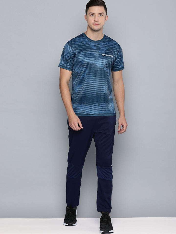 HRX by Hrithik Roshan Men Navy Blue Solid Running Track Pants