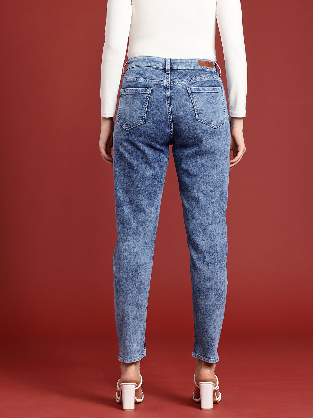 all about you Women Mom Fit Heavy Fade Stretchable Jeans