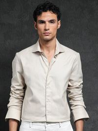 RARE RABBIT Men Comb-1 Slim Fit Textured Cotton Shirt