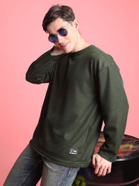 Bene Kleed Men Self Design Oversized T-shirt