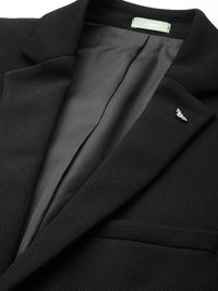 Park Avenue Slim Fit Textured Self Design Notched Lapel Single-Breasted Formal Blazer