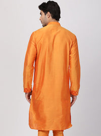 VASTRAMAY Men Orange Geometric Kurta