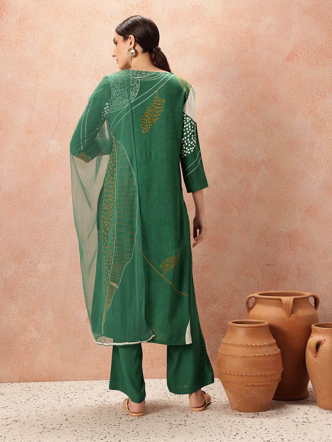 all about you Printed Regular Kurta With Palazzos & Dupatta
