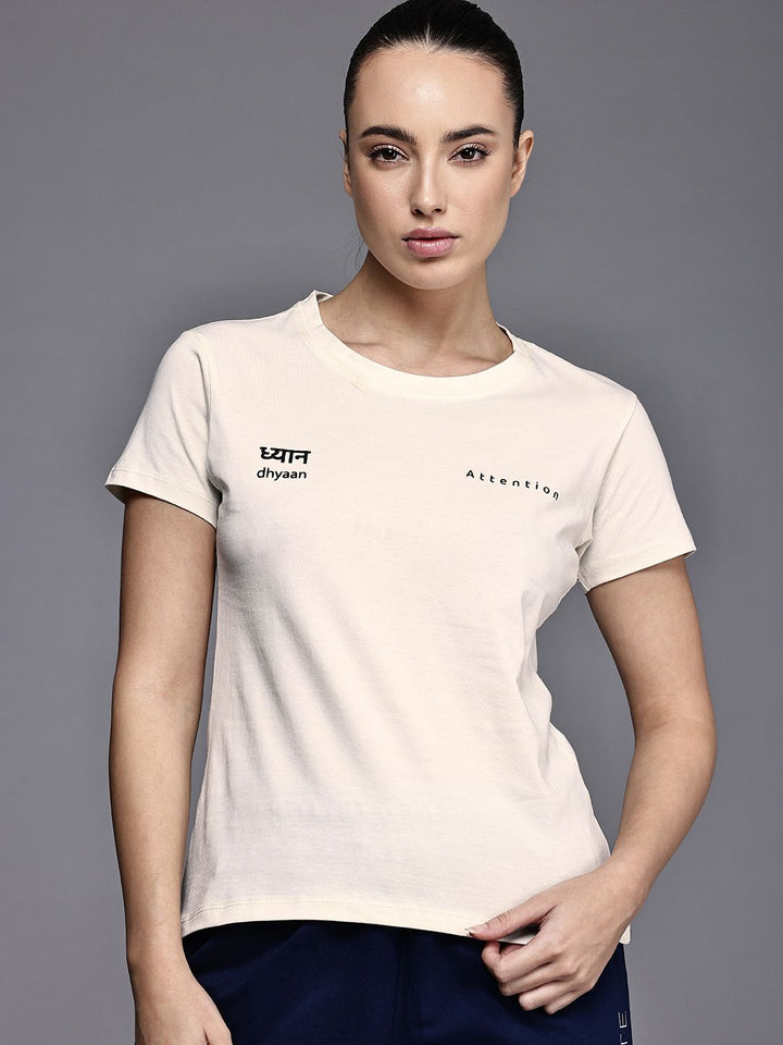 HRX by Hrithik Roshan Nowness Supernature Typography Printed Pure Cotton Yoga T-shirt