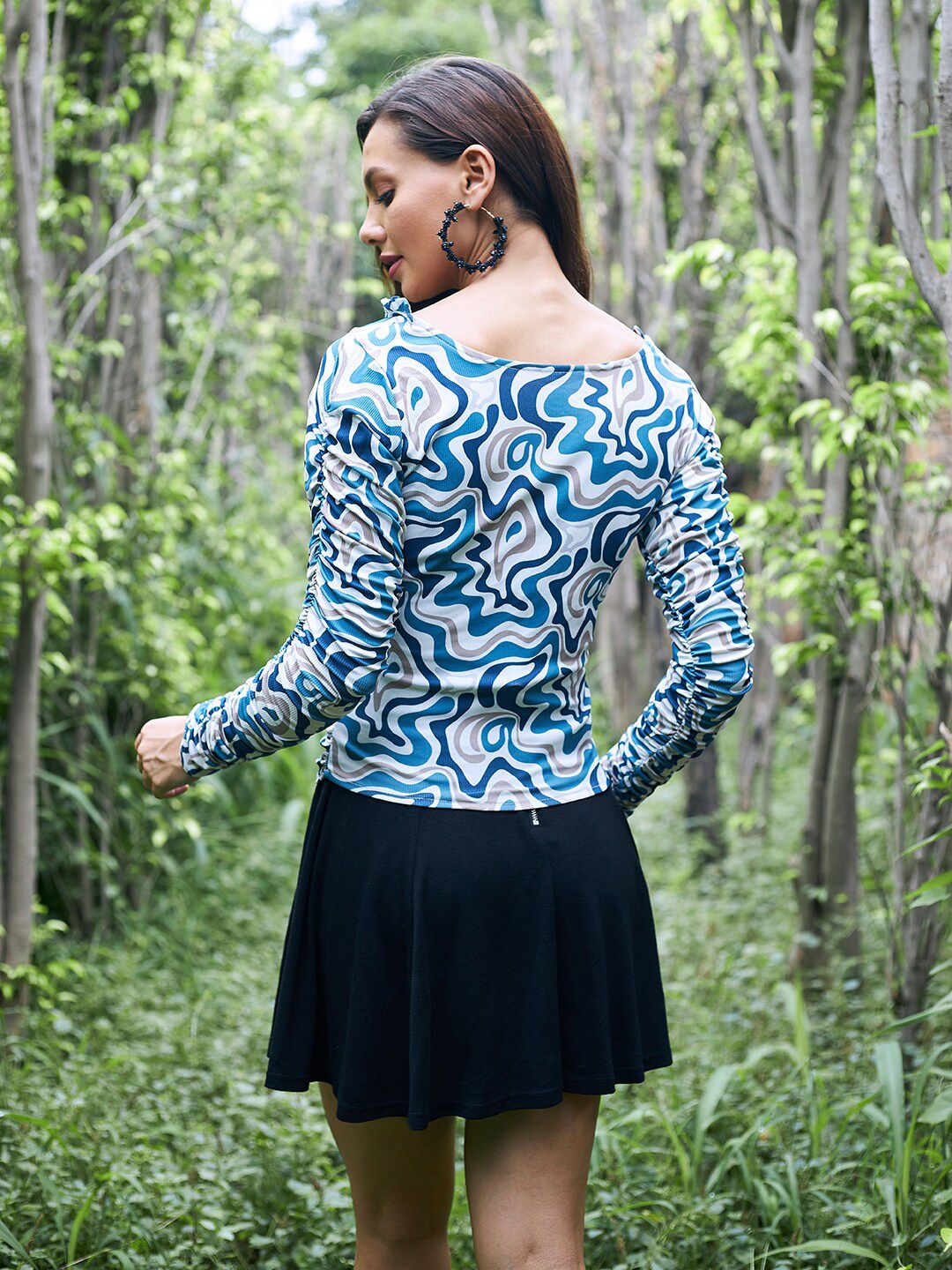Athena Blue Print Top