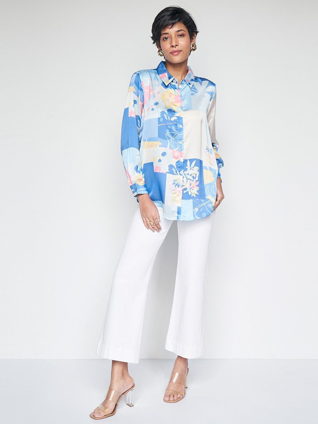 AND Floral Print Shirt Style Top