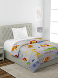 HOSTA HOMES Grey & Green Cartoon Characters Heavy Winter 210 GSM Single Bed Comforter