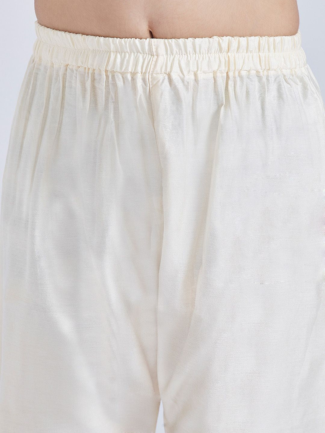 VASTRAMAY Boys Mirror Work Cotton Sherwani Over Kurta Pyjama