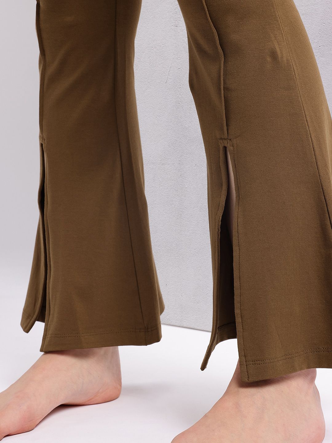 HRX by Hrithik Roshan Women Slit Hem Paneled Flared Yoga Track Pants