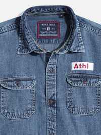 Monte Carlo Boys Solid Chambray Smart Fit Shirt