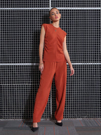 SASSAFRAS  Women Round  neck Sleeveless  Top & Trouser Co-Or