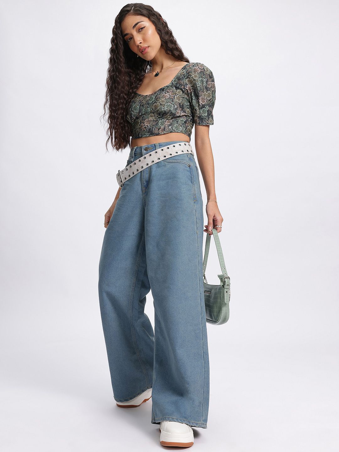 DressBerry Mosaic Muse Smocked Crop Top