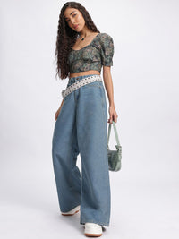 DressBerry Mosaic Muse Smocked Crop Top