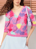 DressBerry Floral Fever Schiffli Detail Top
