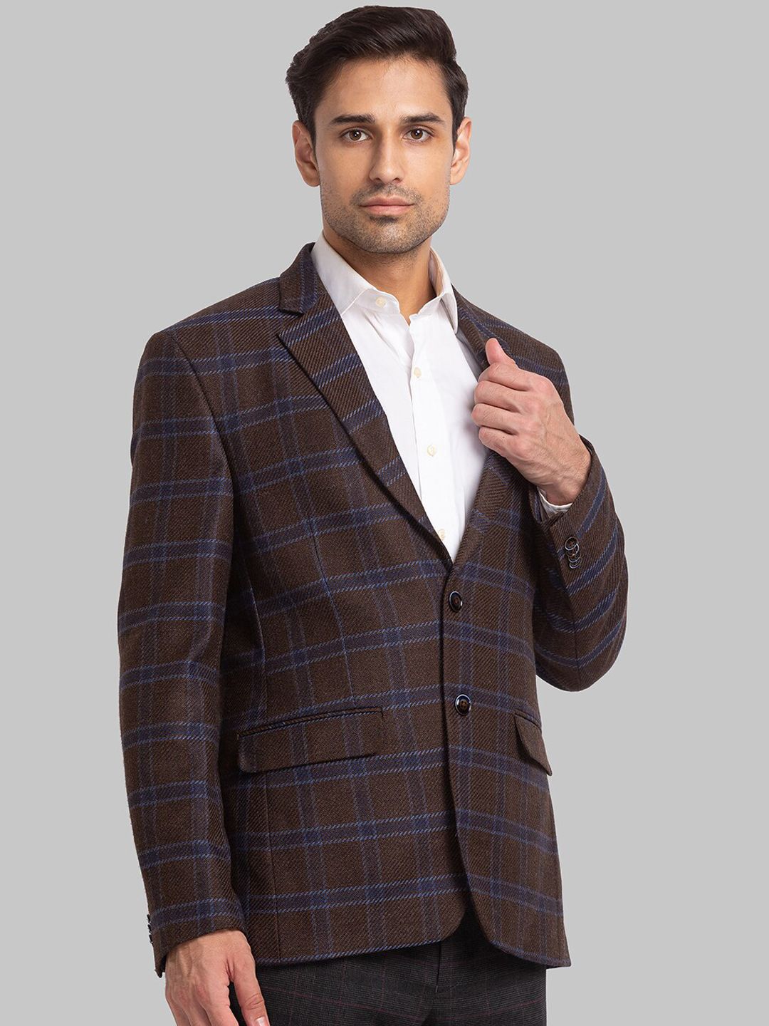 Park Avenue Men Checked Single Breasted Blazers