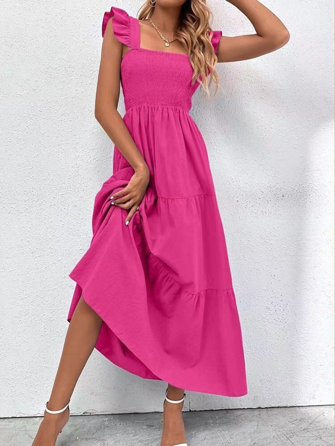 DressBerry Women Solid  Maxi Dress