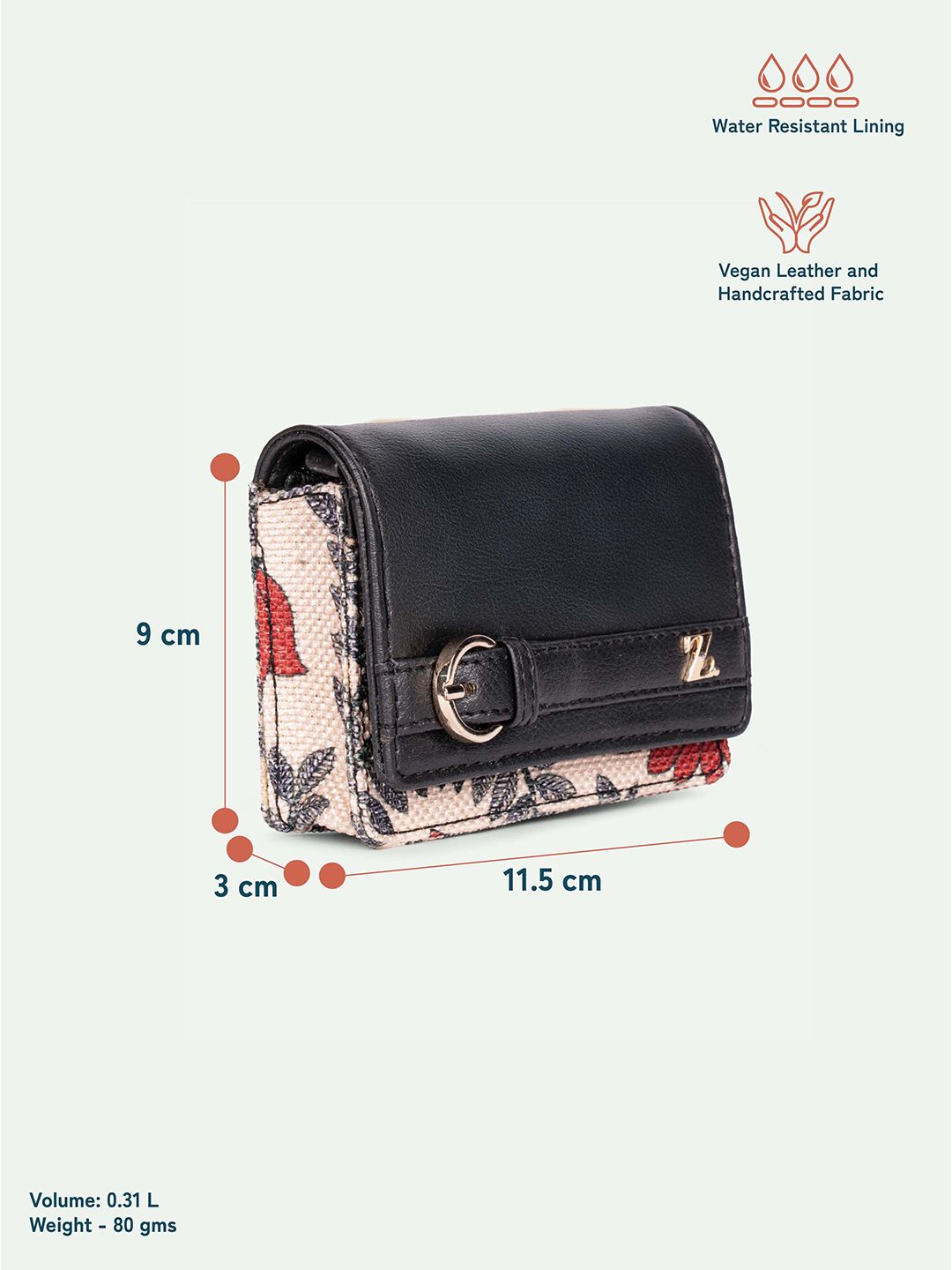 ZOUK Women Floral Printed Two Fold Wallet