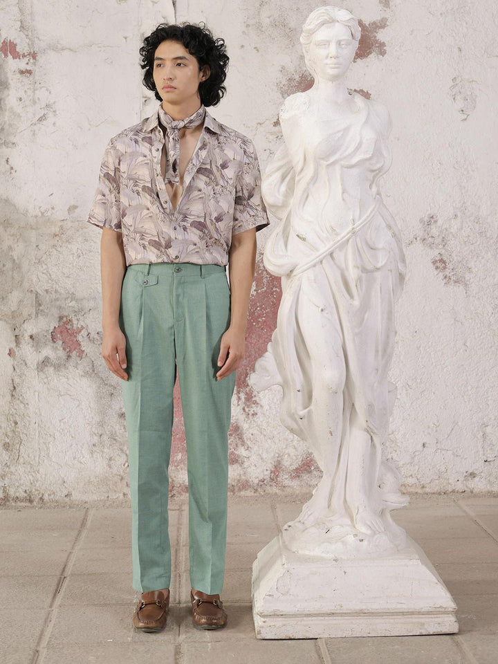 RARE RABBIT Men Dexs Slim Fit Mid Rise Formal Trouser