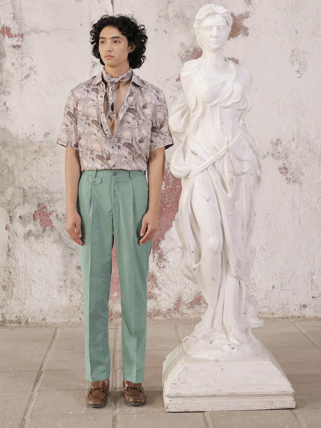 RARE RABBIT Men Dexs Slim Fit Mid Rise Formal Trouser