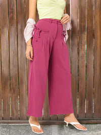DressBerry Women Breezy Boho Bow-Detail Trousers