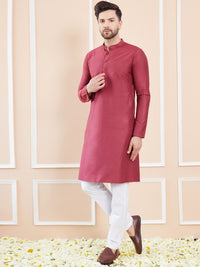 See Designs Mandarin Collar Long Sleeves Thread Work Cotton Kurta