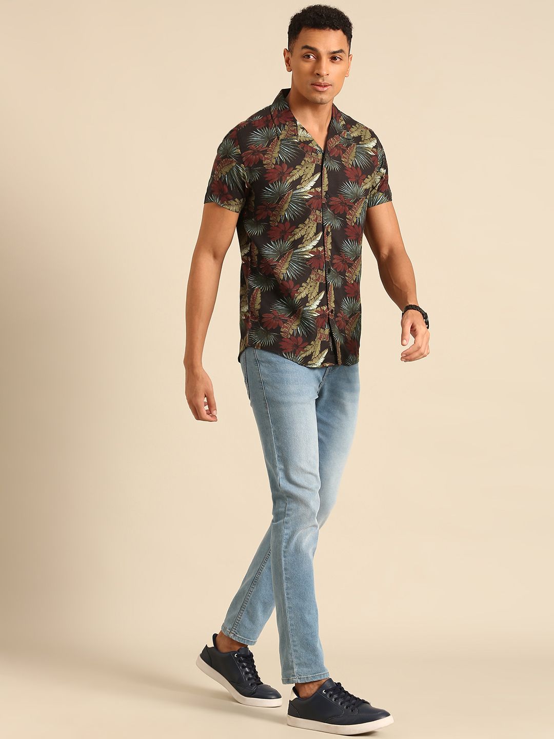 Being Human Slim Fit Floral Printed Casual Shirt