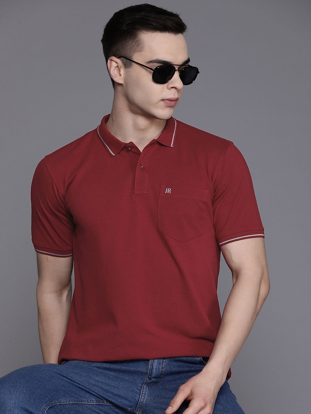 Raymond Men Polo Collar Pure Cotton T-shirt