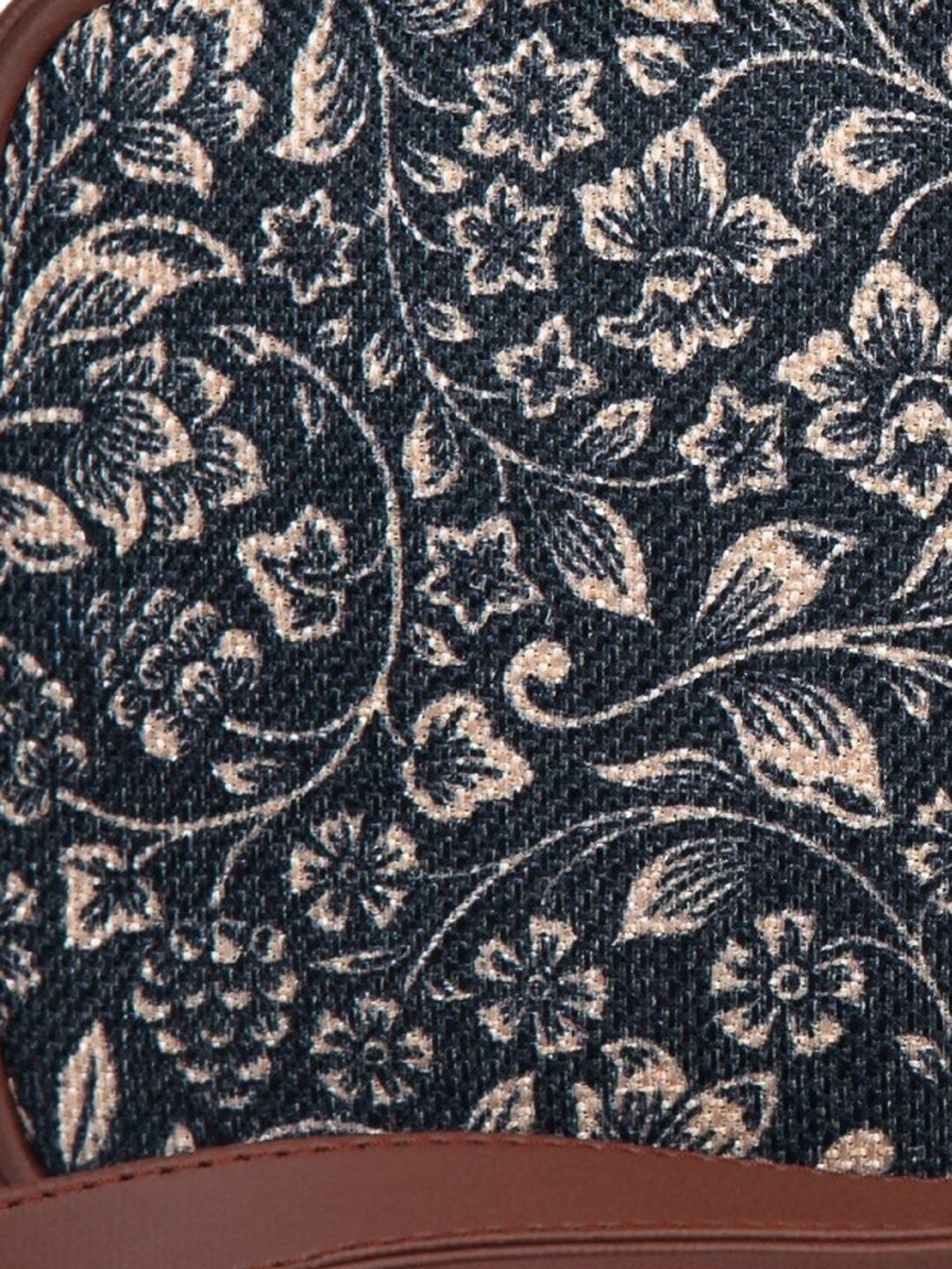 ZOUK Black & Beige Ethnic Motifs Woven Design Handcrafted Vegan Leather Sustainable Sling Bag